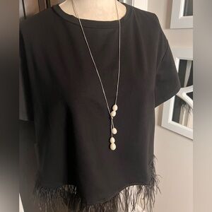 Elegant Silver Necklace with Pearl Accents